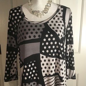 PECK & PECK HI LO black/white tunic